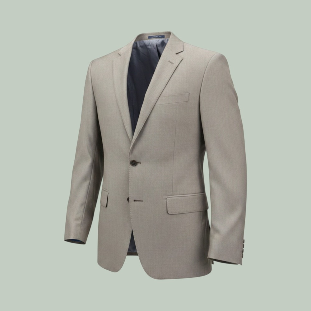 J.Ferrar Suit Jacket‎ Mens 38L Taupe Brown 2 Button Blazer Slim Fit Professional
